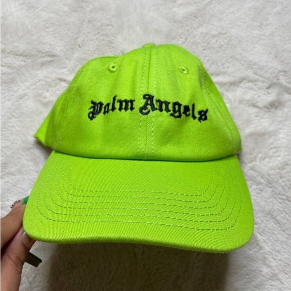 Palm Angels Men's Lime Logo-embroidered Neon
Twill Baseball Hat - Picture 2 of 6